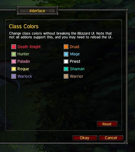 Аддон Class Colors для WoW 7.3.5